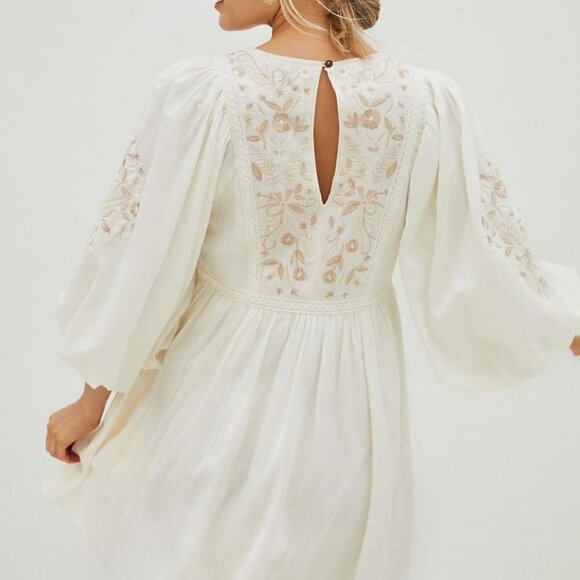 New Anthropologie Viveka Embroidered Lace Floral Ivory Mini Dress NWT Size XS - Picture 10 of 17